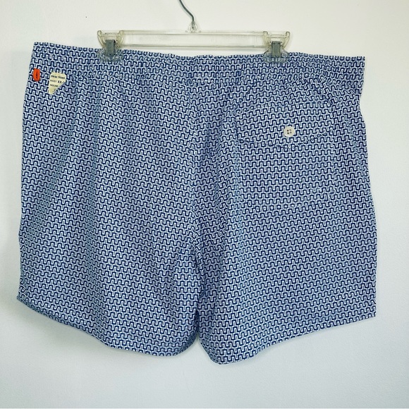 JCrew 6" Stretch Swim Trunk - Blue Maze - Picture 2 of 4